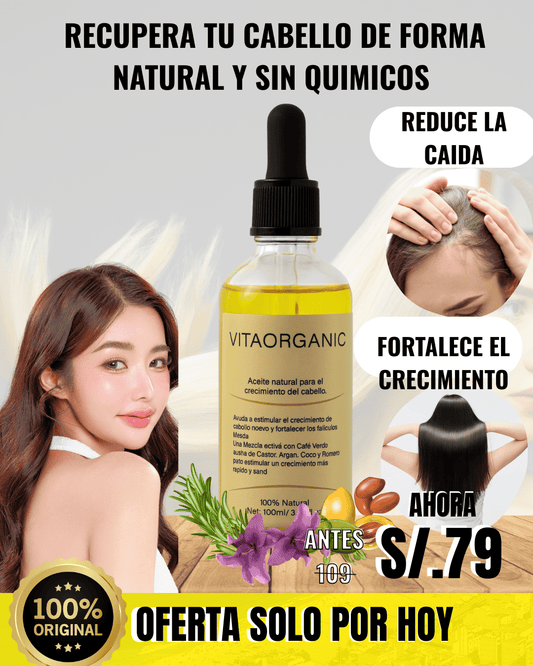 VITAORGANIC – Aceite Natural para el Crecimiento del Cabello
