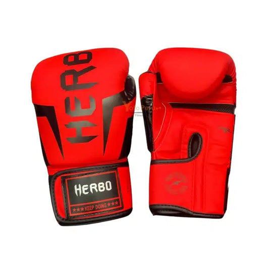 GUANTE DE BOX IMPORTADO HERBO QJT-2 COLOR ROJO